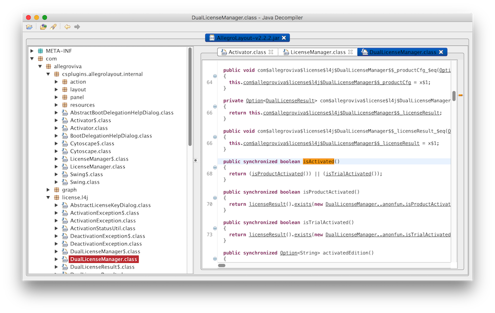 JD-Gui isActivated()