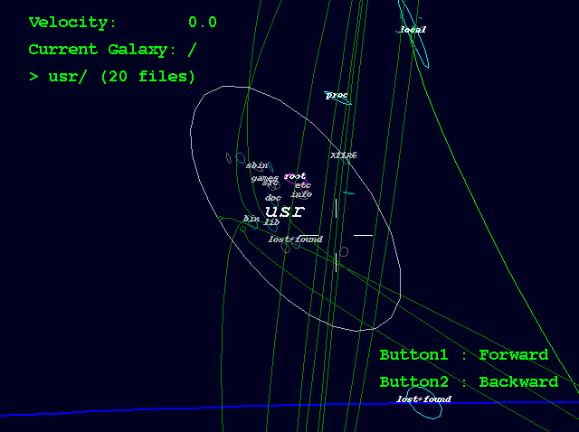 XCruiser flying through a filesystem